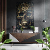 Skull Brushed Aluminum Dibond Wall Art.